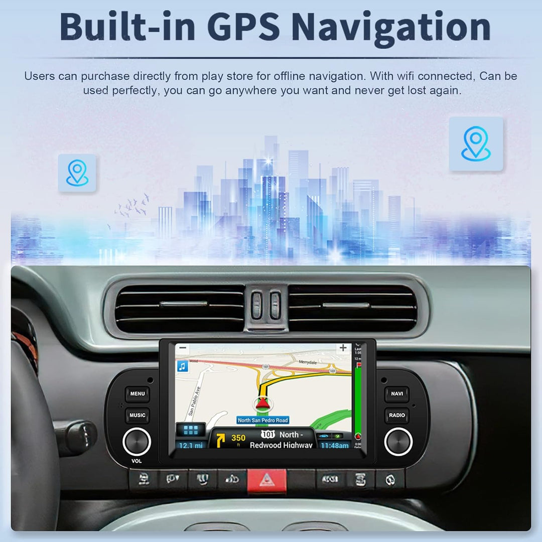 Hikity 1G 32G Android 13 Carplay Autoradio Wireless mit Navi Für Fiat Panda 2013-2020 6.2Zoll Touchs