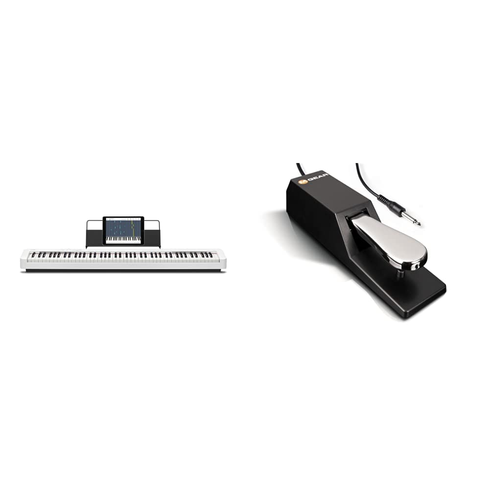 Casio CDP-S110WE Digitalpiano mit 88 gewichteten Pianotasten, weiss & M-Audio SP-2 - Universal Susta