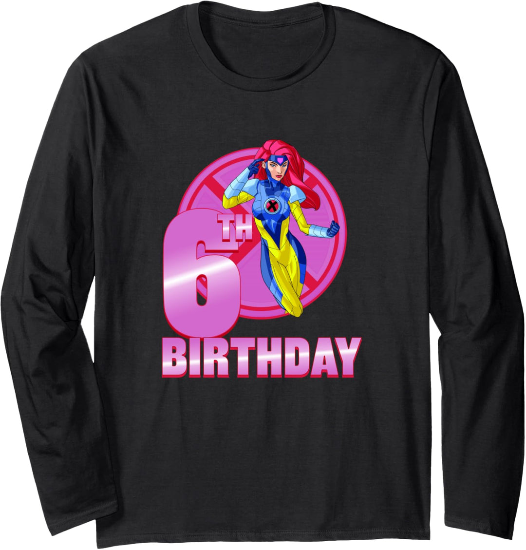 Marvel X-Men Jean Grey 6th Birthday Badge Langarmshirt