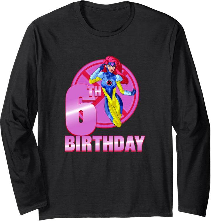 Marvel X-Men Jean Grey 6th Birthday Badge Langarmshirt