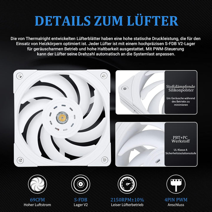 Thermalright Frozen Magic 360 SCENIC V2 Wasserkühlung CPU-Kühler, 360 White Cooling Row Spezifikatio