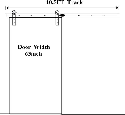 LWZH 10.5FT/320 cm Schiebetürbeschlag Set Barn Door Hardware Kit Laufschienen für Schiebetür Hängesc