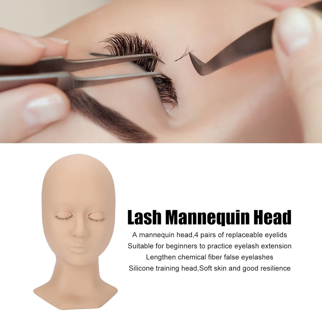 Wimpern-Mannequin-Kopf, Wimpernverlängerungs-Trainings-Mannequin-Kopf, Weiches Silikon, Abnehmbare A