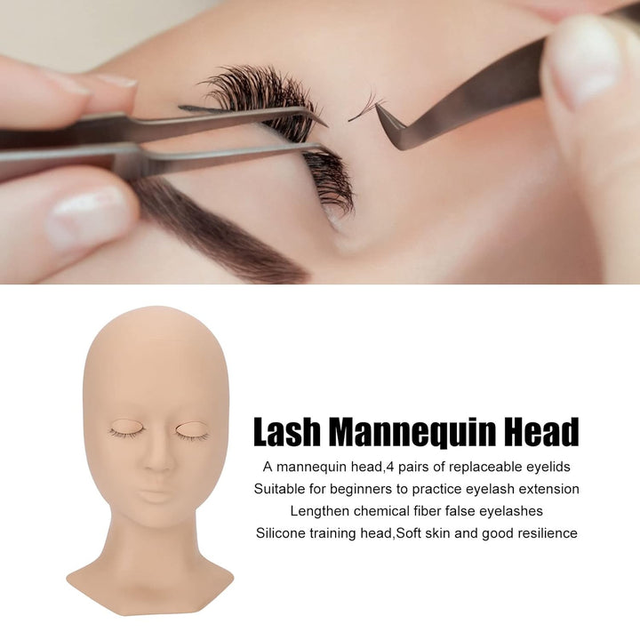 Wimpern-Mannequin-Kopf, Wimpernverlängerungs-Trainings-Mannequin-Kopf, Weiches Silikon, Abnehmbare A