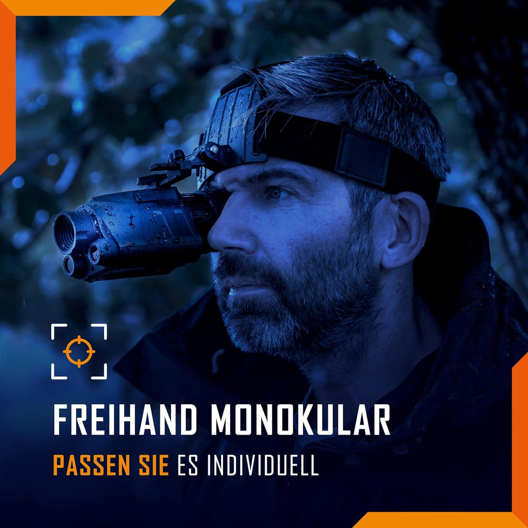 Night Vision Monocular - Nightfox Prowl, HD Recording, 32GB, 1x Magnification, Head Mounted, 54° Wid