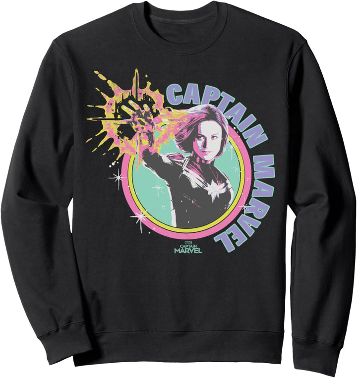 Marvel Captain Marvel Retro Colors Circle Portrait Sweatshirt