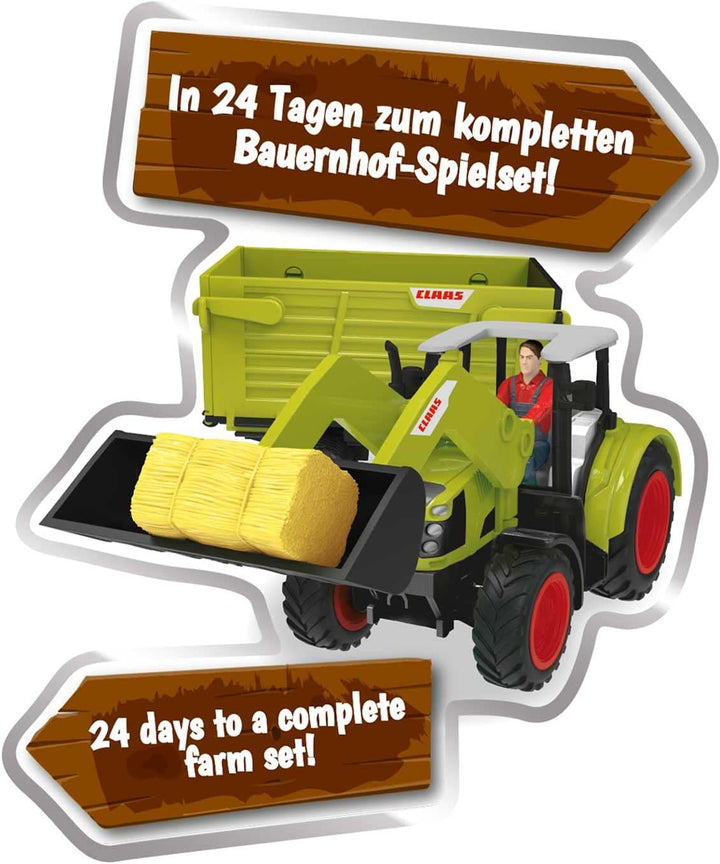 CRAZE Adventskalender CLAAS Traktor Kalender Junge und Mädchen Weihnachtskalender 2022 Bauernhof Spi