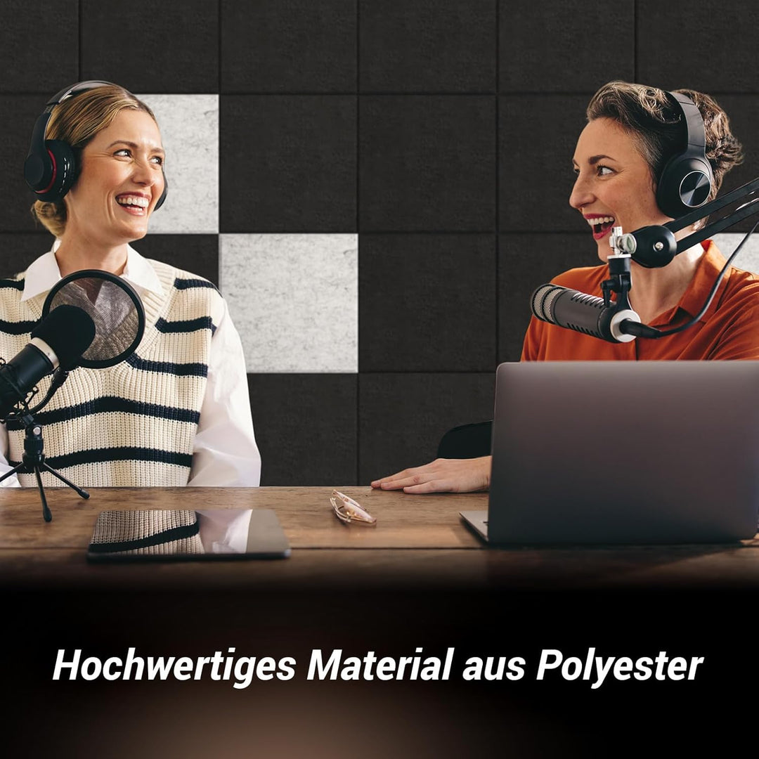 Quadratische Akustikplatten selbstklebend 18St., TONOR Schallabsorber Schallschutz mit Hochdichte Wa