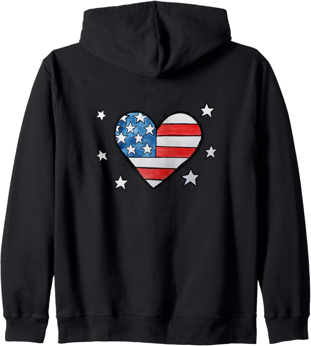 American Flag Heart USA 4th of July American Kapuzenjacke