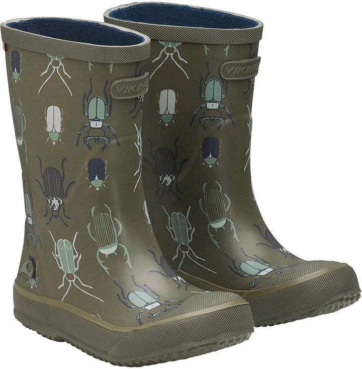 Viking Unisex Kinder Indie Print Rain Boot 28 EU Khaki Linen, 28 EU Khaki Linen