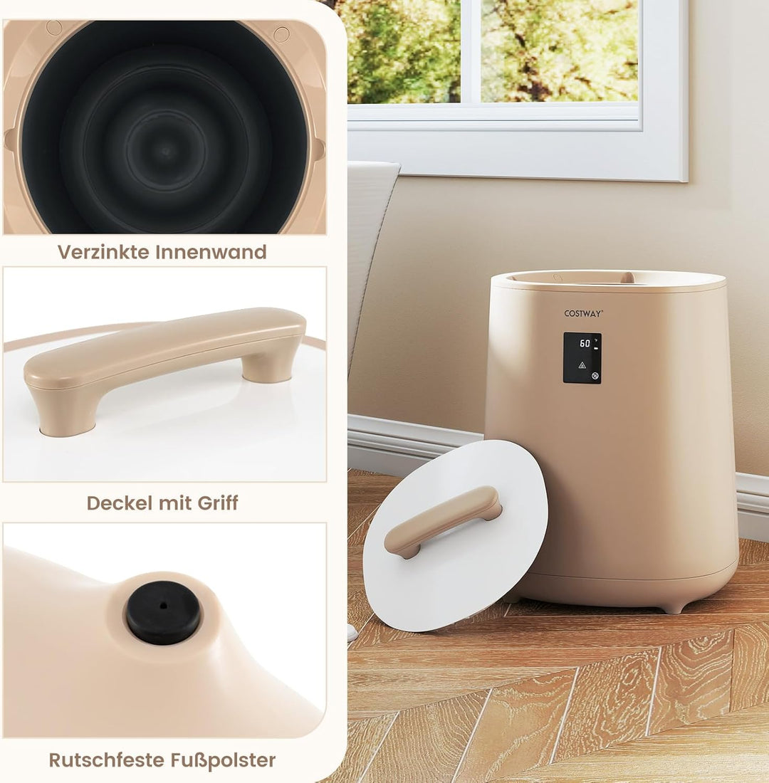 COSTWAY 18L Handtuchwärmer Eimer, Deckenwärmer mit LED-Anzeige & automatischer Abschaltung, tragbare
