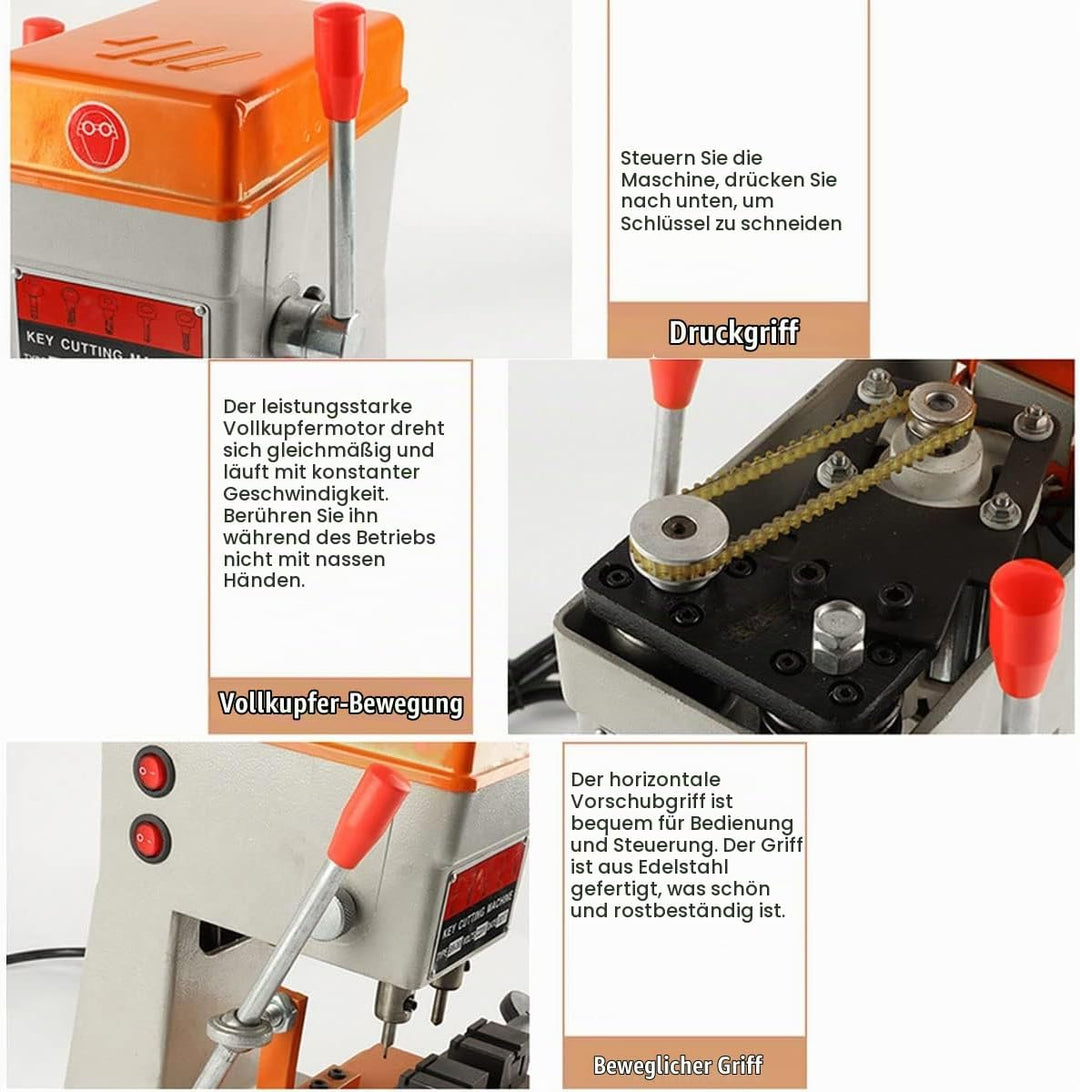 CDZHLTG Schlüsselkopiermaschine, 120W Professionelle Universal Schlüsselfräsmaschine Säulenbohrmasch