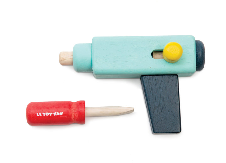 Le Toy Van Holzwerkzeug-Set mit Schraubendreher und Handbohrmaschine