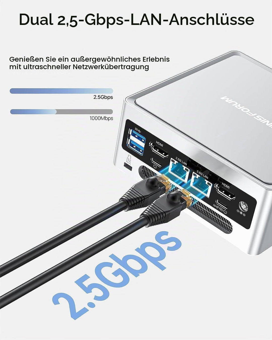 MINIS FORUM NAB6 Lite Mini PC mit Intel Core i5-12600H, 16GB DDR4, 512GB PCIe 4.0 SSD, 12 Kerne / 16