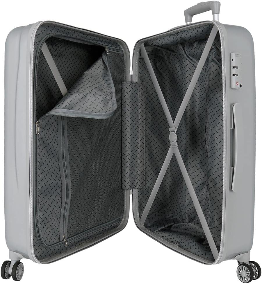 Disney Mickey 100 Kofferset Grau 55/68 cm Starres ABS Seitenkombinationsschloss 104L 6 kg 4 Doppelro