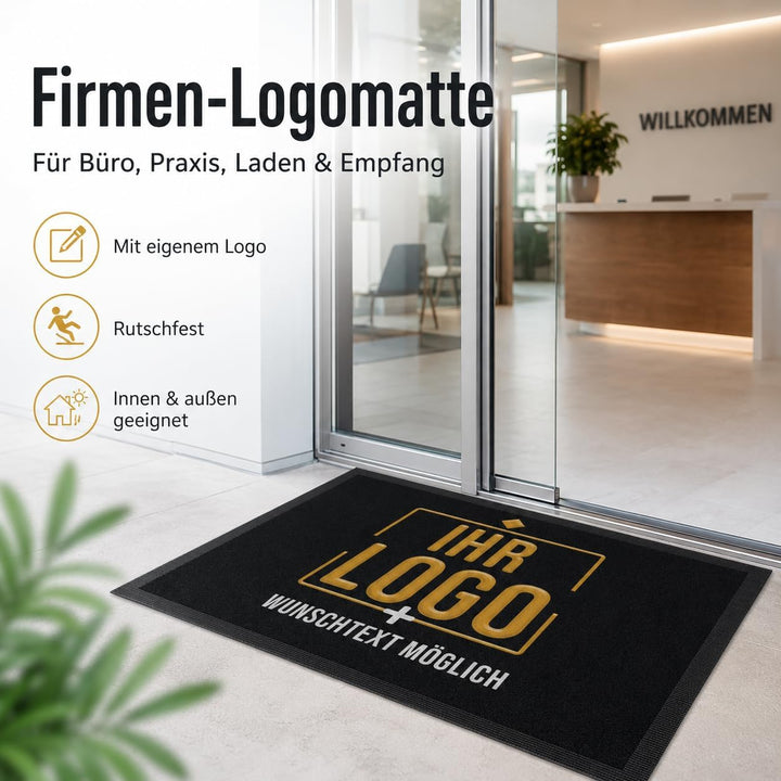 Print Royal Personalisierte Fussmatte mit Logo und Wunschtext - Logomatte - Schmutzfangmatte mit Log