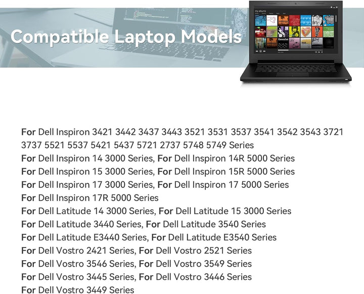 K KYUER XCMRD MR90Y Laptop Akku für Dell Latitude 3440 3540 Inspiron 14 3421 3442 3437 14R 5421 15 3