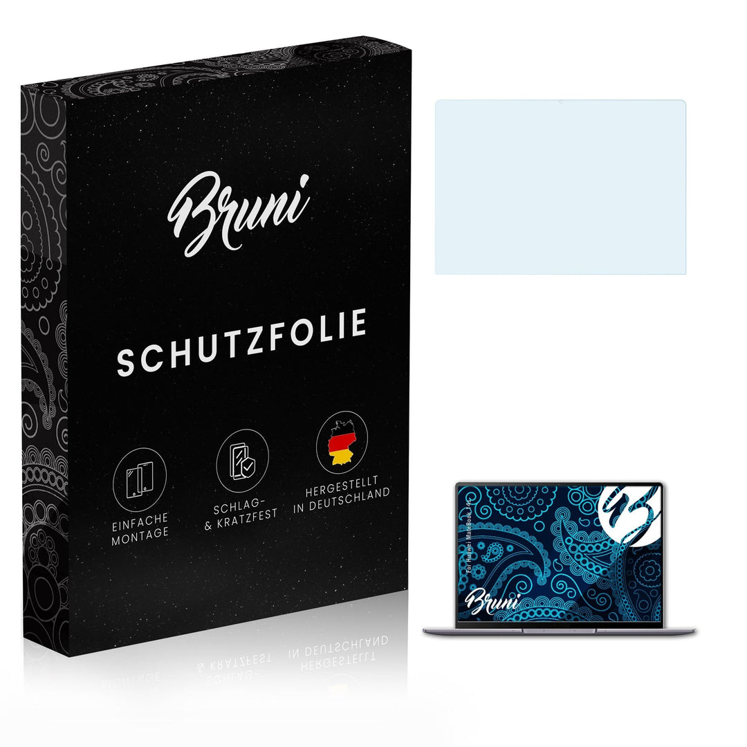 Bruni Schutzfolie kompatibel mit Huawei MateBook 14s Folie, glasklare Displayschutzfolie (2X)