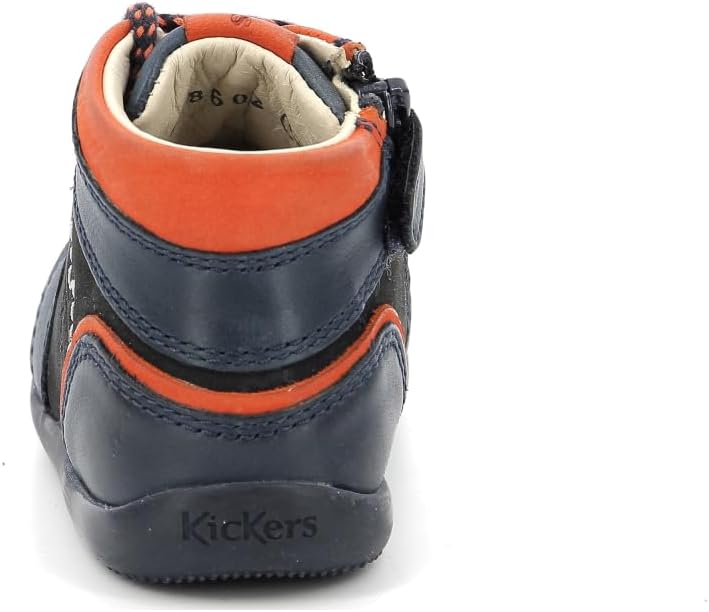 Kickers Baby-Jungen Bins Mountain Oxford-Schuh 22 EU Marineblau Orange, 22 EU Marineblau Orange