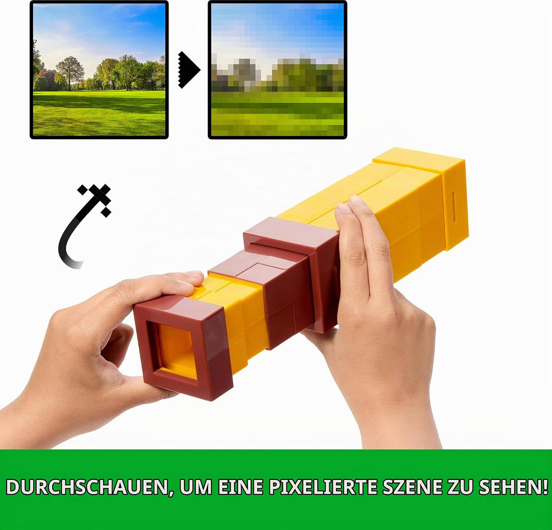 Mattel Minecraft Pixel-Fernrohr Spielzeug mit Pixellinse, Zubehörteil für Rollenspiele und Kostüme i