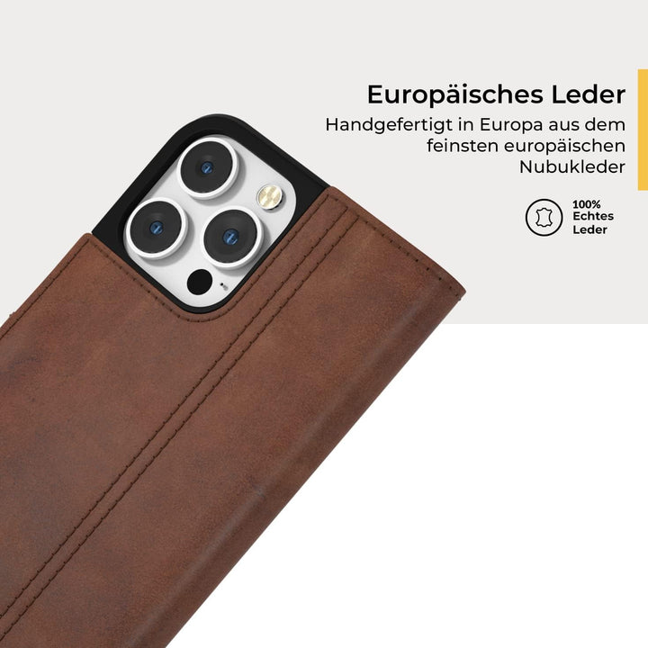 Snakehive iPhone 14 Pro Hülle Leder | Stylische Handyhülle mit Kartenhalter & Standfuss | Handyhülle