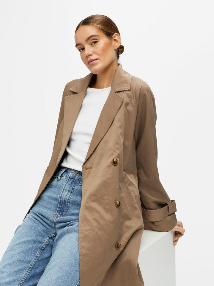 Object Damen Objclara Keily Trench Coat Noos Trenchcoat 34 Fossil, 34 Fossil