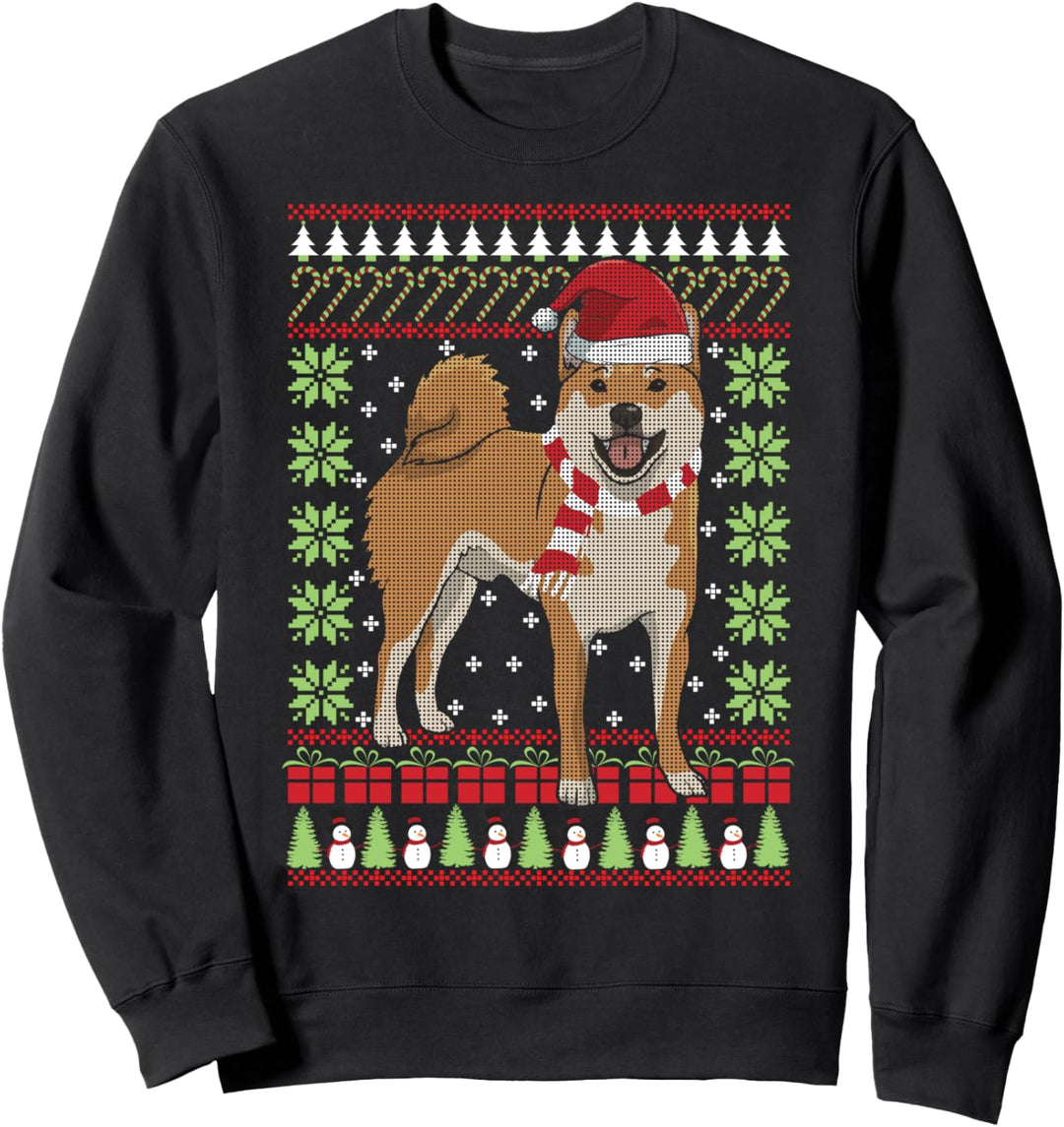 Shiba Inu Ugly Christmas Funny Holiday Dog Lover Xmas Gift Sweatshirt