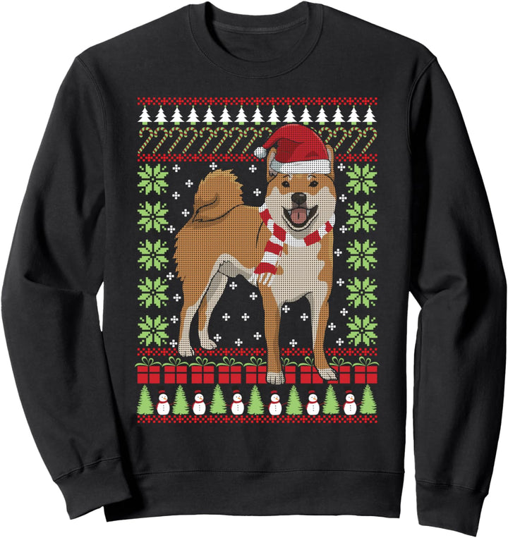 Shiba Inu Ugly Christmas Funny Holiday Dog Lover Xmas Gift Sweatshirt