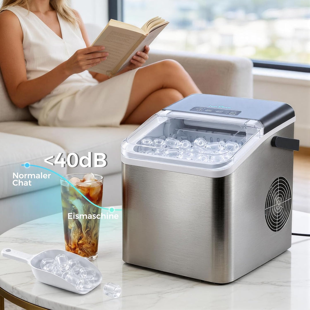 Eismaschine, 2 Grössen an Kugeleis aus Edelstahl Tisch-Eismaschine - Silber | Eismaschine mit täglic