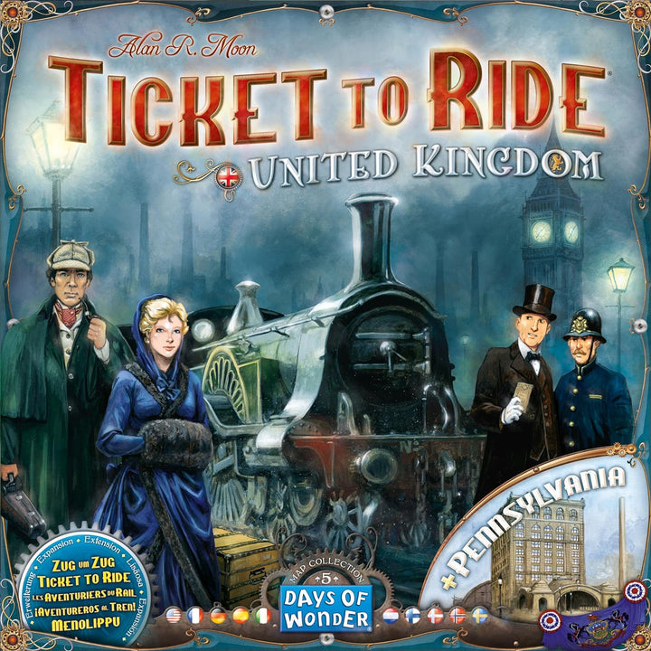 Days of Wonder | Zug um Zug – UK + Pennsylvania | Map-Erweiterung | Familienspiel | Brettspiel | 2-5