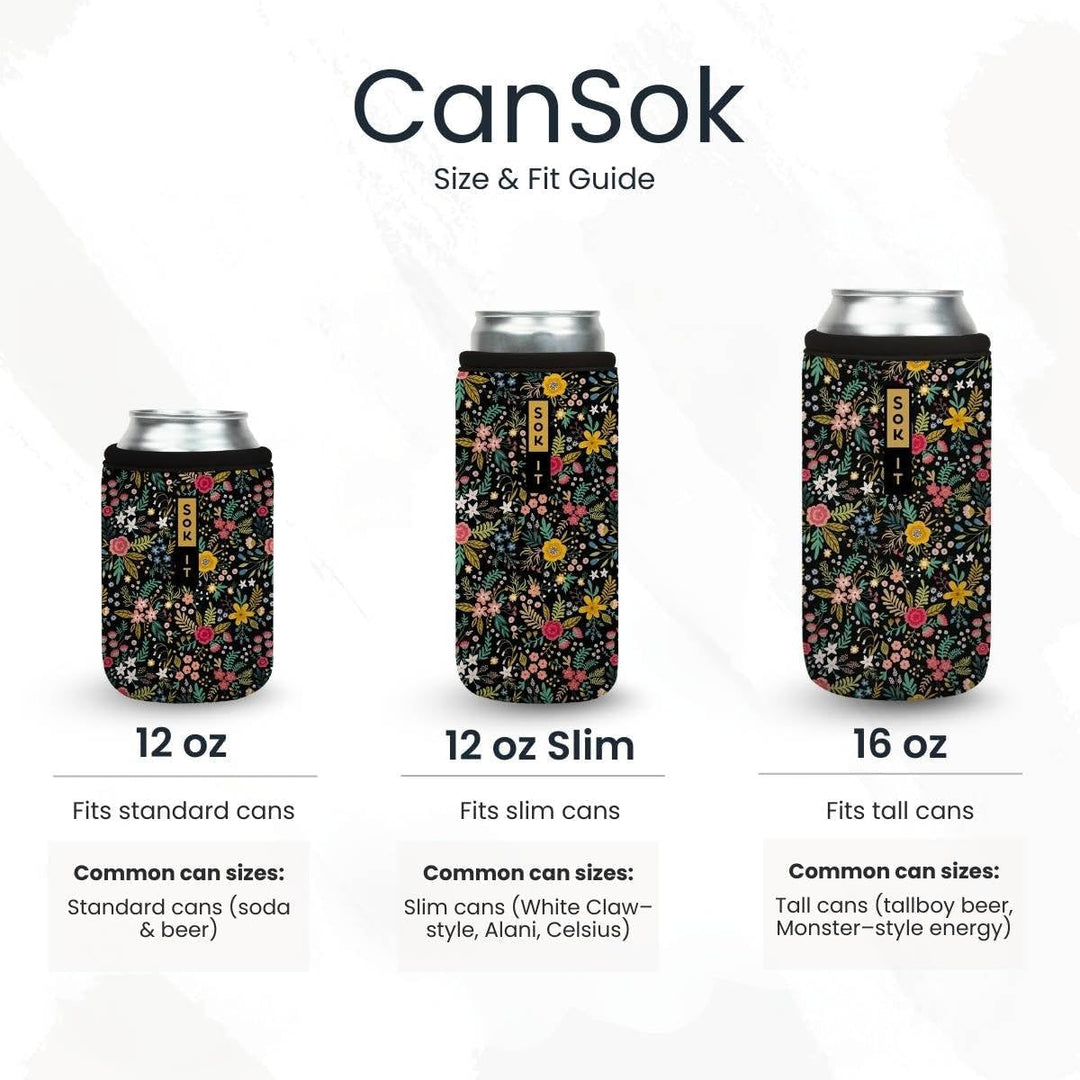 Sok It CanSok Isolierhülle für Bier und Limonade, Neopren-Hülle (Meowy Mayhem, 340 ml, schlanke Dose