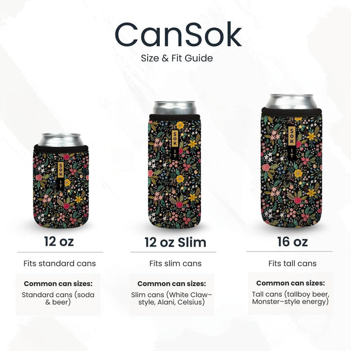 Sok It CanSok Isolierhülle für Bier und Limonade, Neopren-Hülle (Meowy Mayhem, 340 ml, schlanke Dose