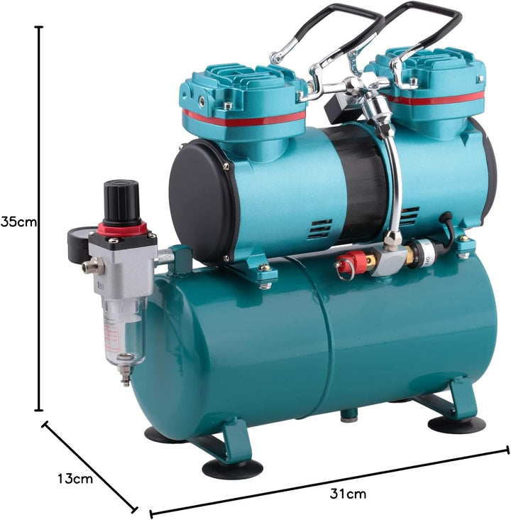 AirBrush Kompressor Duo-Power II - Das Airbrush-Kit mit Doppel/Zweizylinder Kompressor Kit für Künst