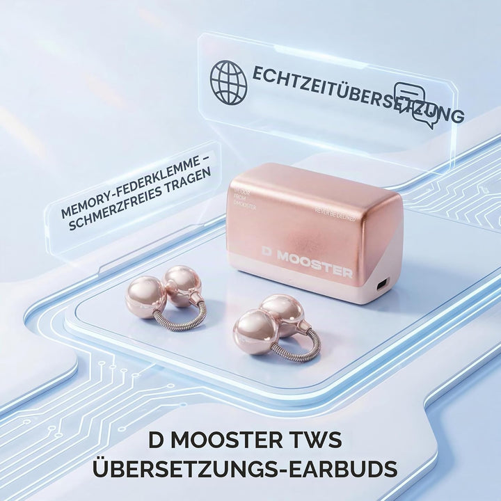 Dmooster D95 Kabellose Kopfhörer–Immersiver Klang, Kreatives Design Clip-On-Open-Ear-Kabellose Ohrhö