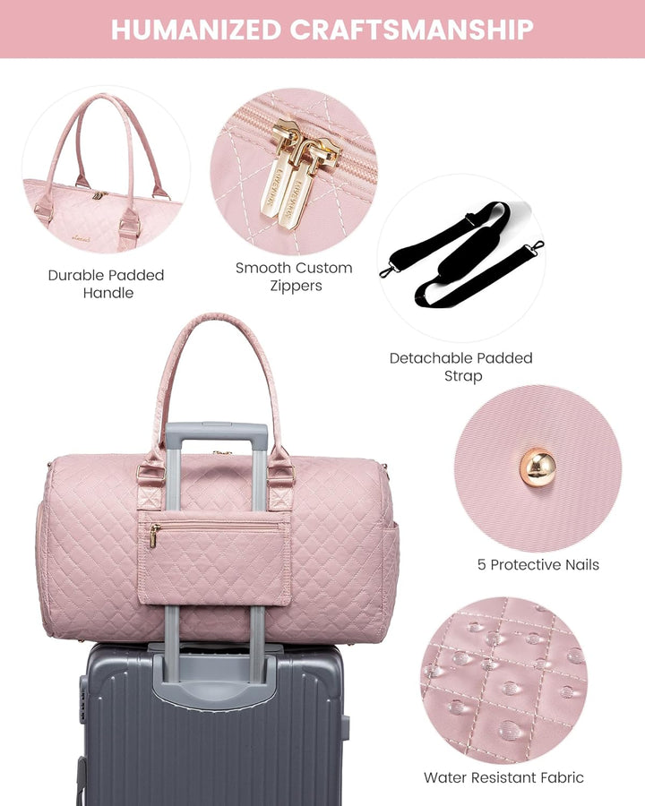 LOVEVOOK Reisetasche Sporttasche Damen, 45L Gross Weekender Travel Bag Kliniktasche Geburt mit Kultu