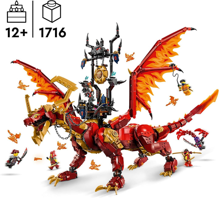 Lego NINJAGO Quelldrache der Bewegung, Abenteuer-Spielzeug für Kinder, Ninja-Spielset mit 6 Minifigu