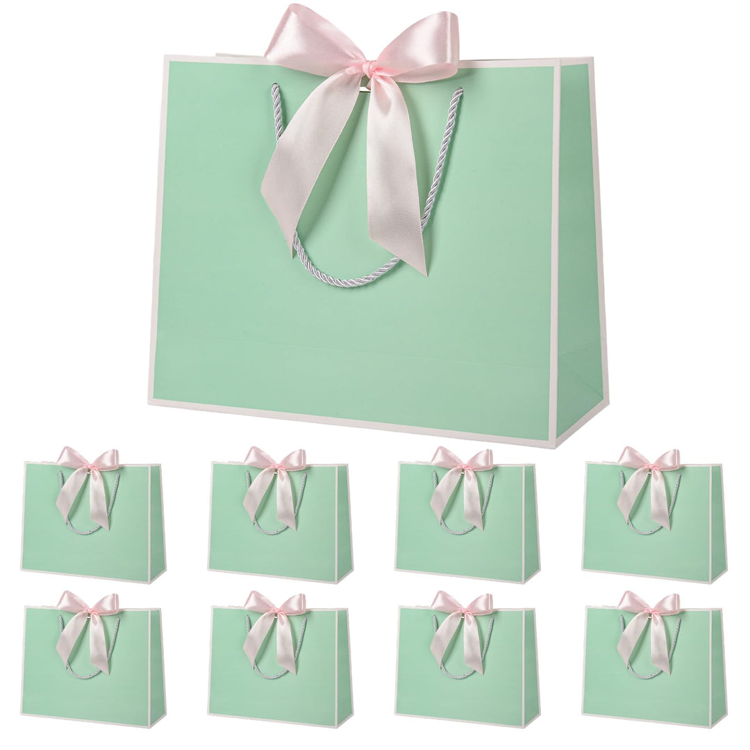 Geschenktüte mit Schleife,Geschenktüte Weiss,Geschenktaschen für Geburtstag, Hochzeit, Festivalfeier