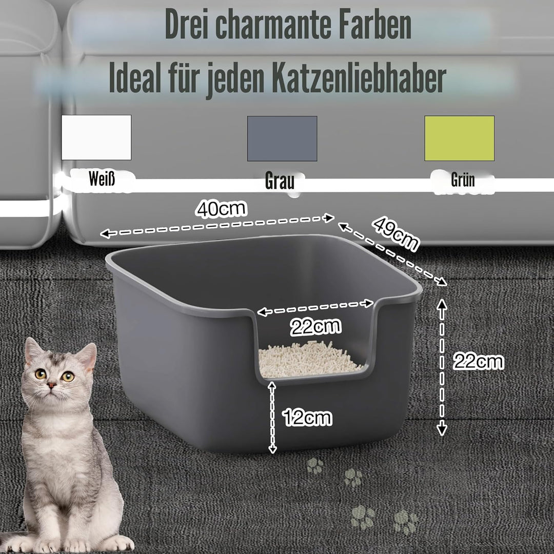 Suhaco Katzenklo Mit Hohem Rand Anti-Spritz Oben Einstieg 49 x 42 x 22 cm Leicht Zu Reinigen Katzent