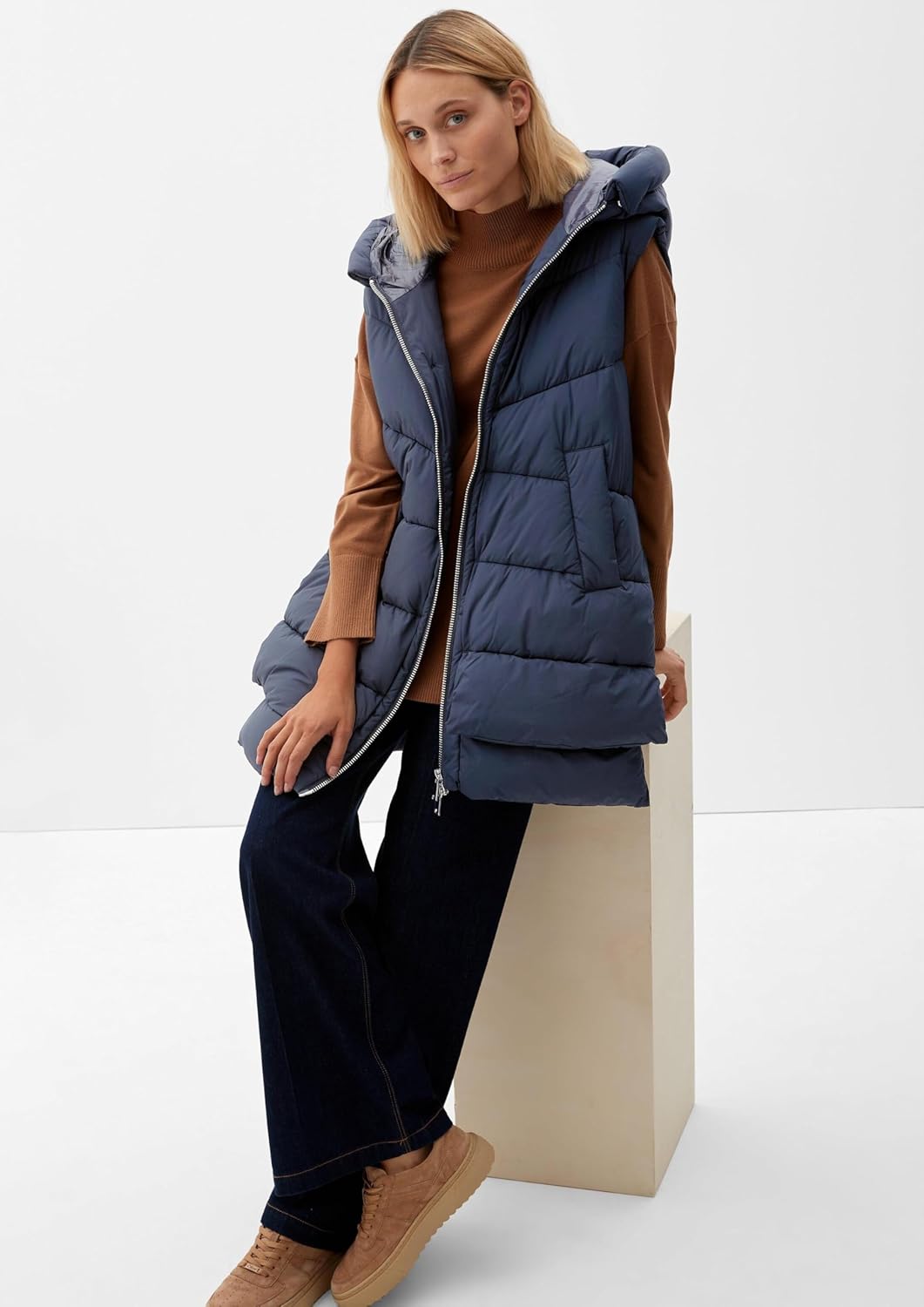 s.Oliver Damen Weste ärmellos, blau 5959