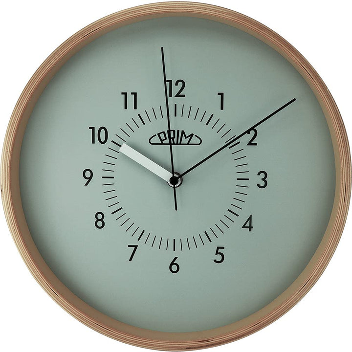 PRIM Organic Design Retrospect Wanduhr, Wood Clock, aus Holz, Zifferblatt in Grau, die Nicht stört,