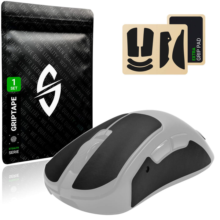 SensoryBoost Maus Grip Tape – kompatibel mit Pulsar Xlite V3, V4 (Size 2) inkl. Zuschnitt-Pad – Schw