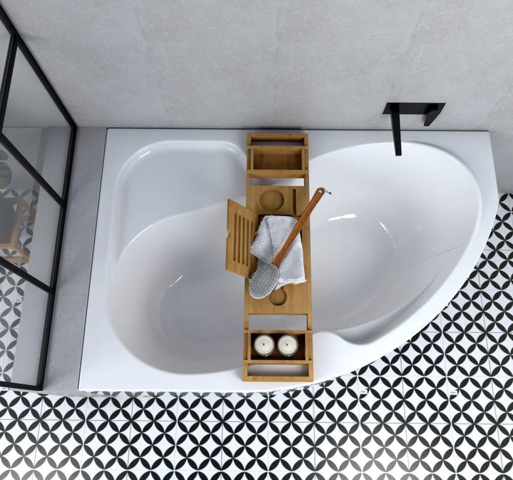 ECOLAM® Badewanne Wanne Eckwanne Eckbadewanne Acryl weiss Wela 170x100 cm LINKS + universelle Styrop