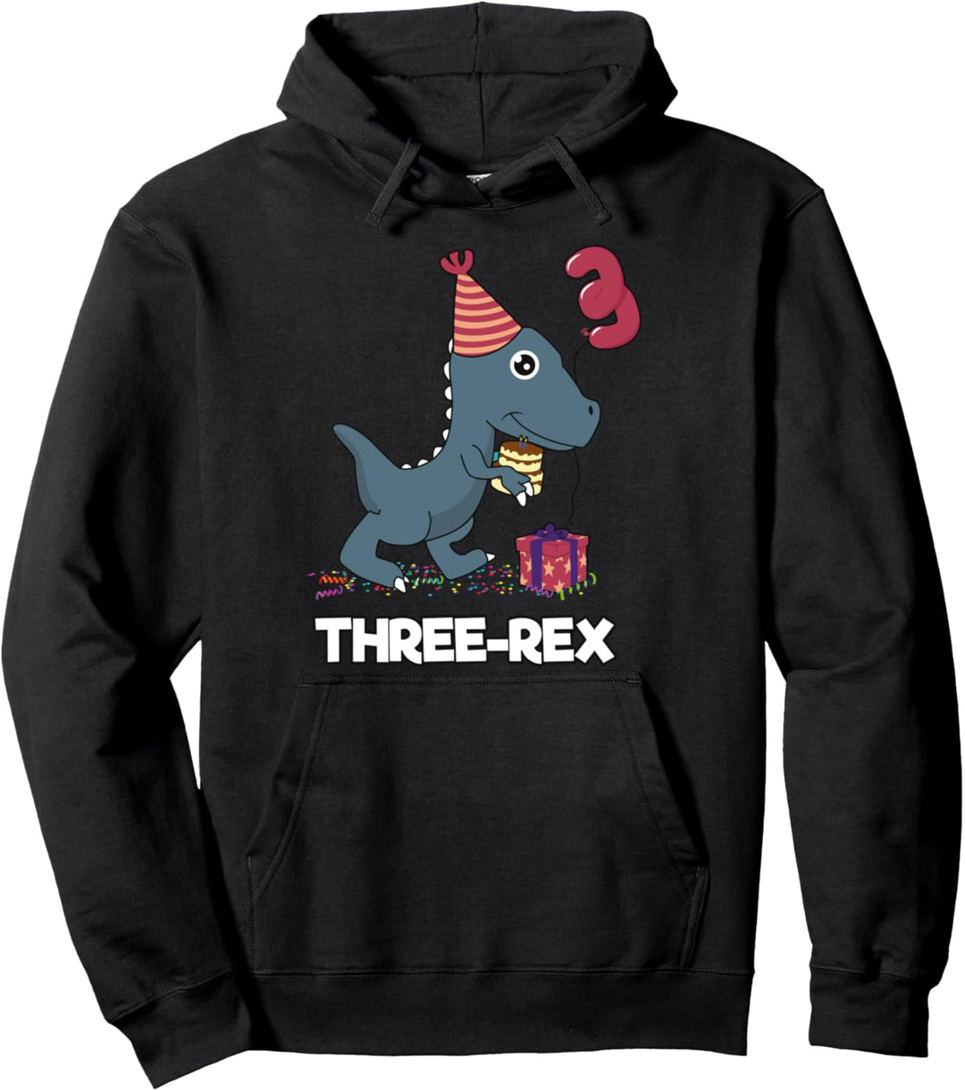 3 year old birthday gift Boy Shirt Dinosaur Three Rex Kids Pullover Hoodie