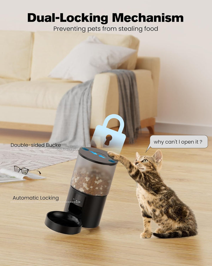 Futterautomat Katze Katzenfutter Automat WiFi: Futterspender Katze mit Massgeschneidert Zeitplan - A