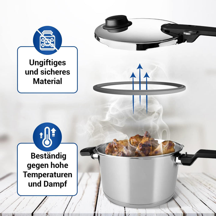 VIOKS Dichtung Schnellkochtopf Ersatz für 600-000-22-795/0 Fissler Schnellkochtopf Dichtungsring für