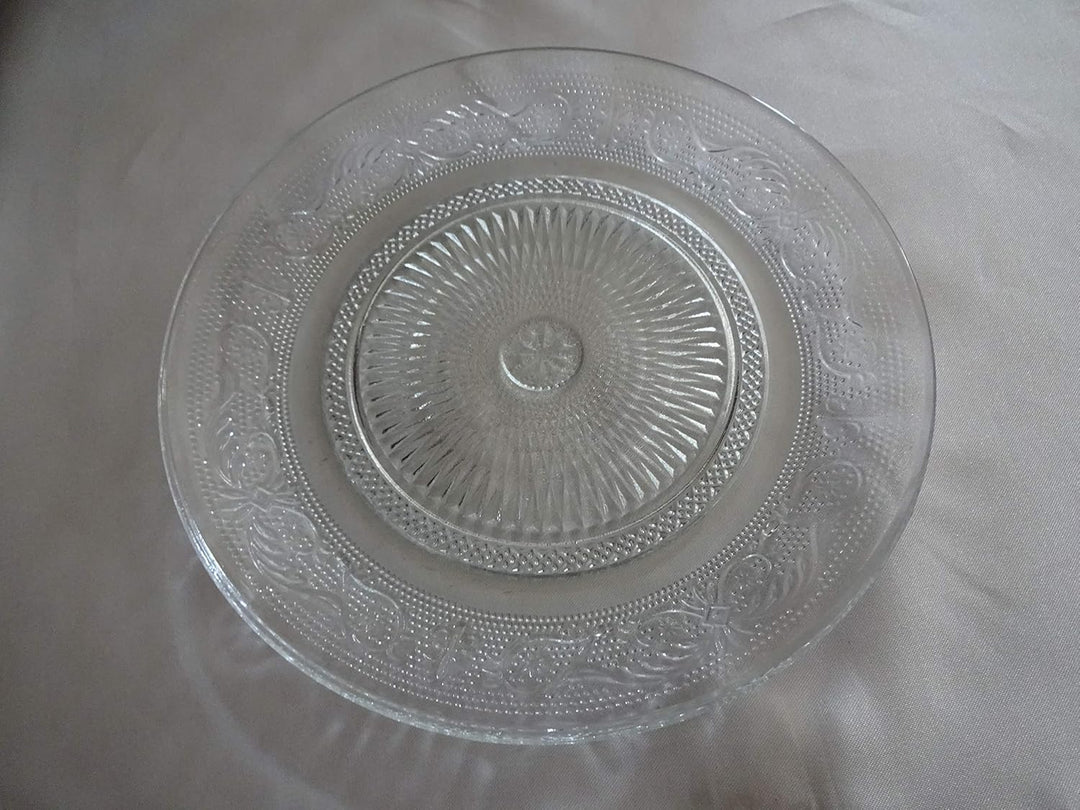 6 Schöne nostalgische Kuchenteller Dessertteller Teller Servierplatte Glas 20 cm