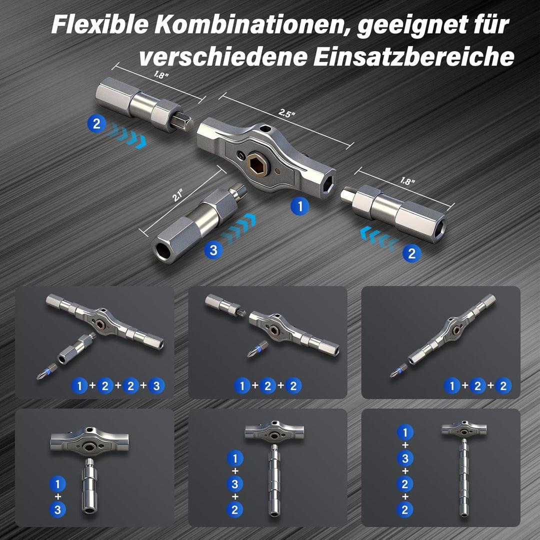 42-in-1 Magnetisches Schraubendreher-Set, Multi-Bit-Magnetschraubendreher-Set mit Abnehmbarem Ratsch