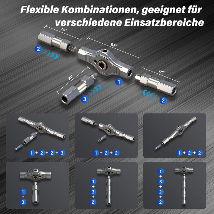 42-in-1 Magnetisches Schraubendreher-Set, Multi-Bit-Magnetschraubendreher-Set mit Abnehmbarem Ratsch
