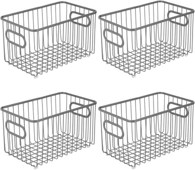 mDesign 4er-Set Küchenkorb aus Metall – flexibler Aufbewahrungskorb für die Küche, Vorratskammer etc