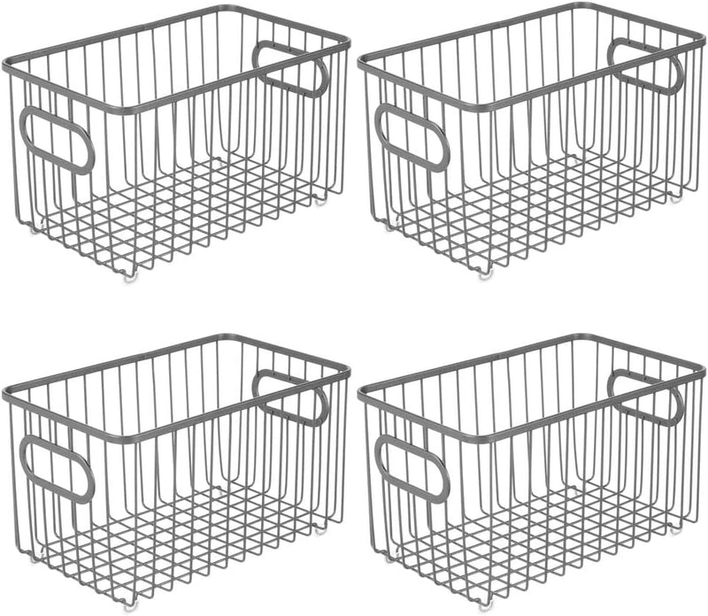 mDesign 4er-Set Küchenkorb aus Metall – flexibler Aufbewahrungskorb für die Küche, Vorratskammer etc